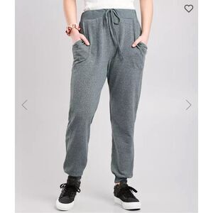 BKE Buckle Women’s Heather Jogger Sweatpants Green Large Drawstring NEW